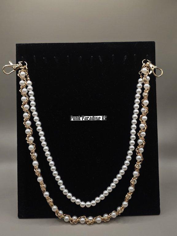 Pearls double layered pocket chain