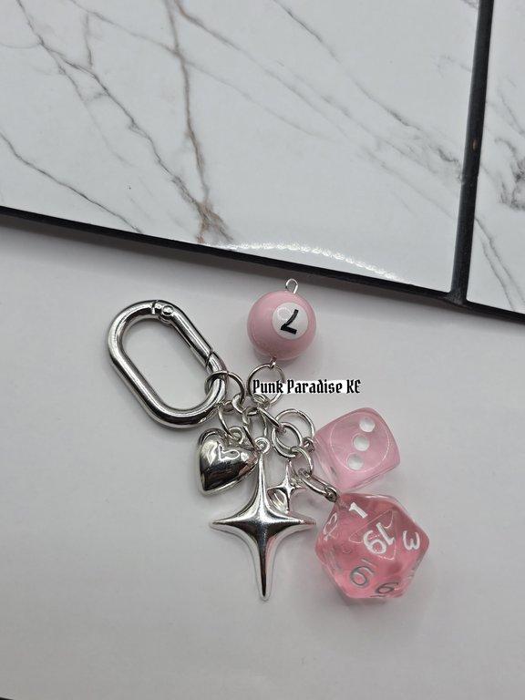 Pink dice pocket accessory